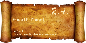 Rudolf Ahmed névjegykártya